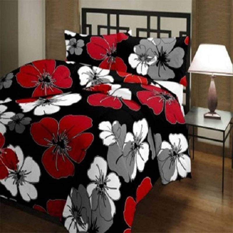 SAMRADHI Polyester Reversible Double Bed Blanket (Double, Red and White)