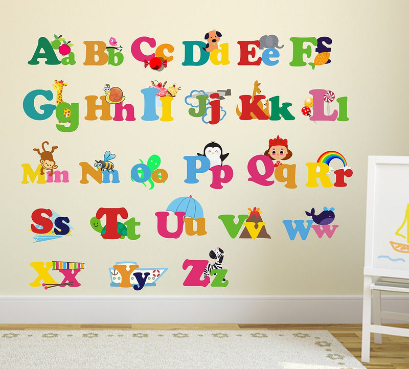 Wallstick 'Colorful Alphabets' Wall Sticker (Vinyl, 49 cm x 4 cm x 4 cm)