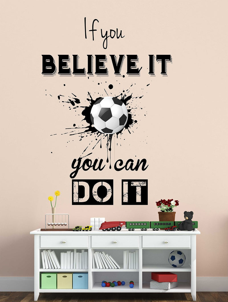 LANSTICK IF You Believe You CAN DO IT Quote Sticker for Wall Decoration