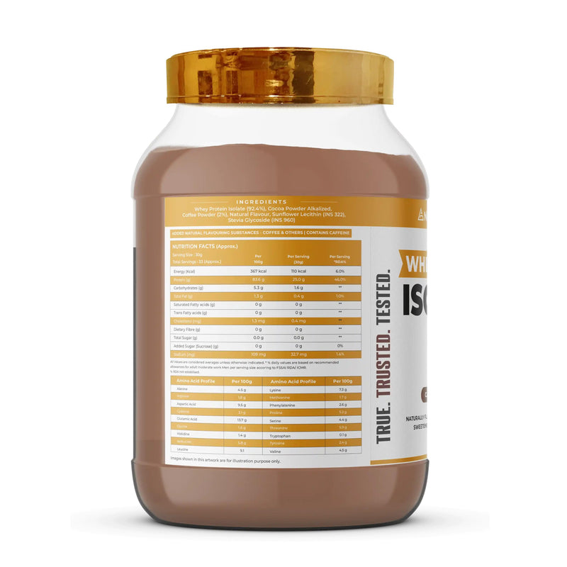 NATURALTEIN Natural Whey Protein Isolate Caffe Mocha - 1 kg (Naturally flavored, Non GMO, No Artificial Sweeteners).…