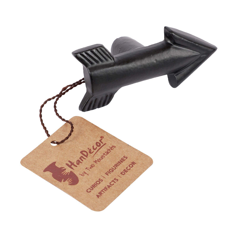 Two Moustaches Flying Arrow Design Cabinet/Wardrobe Knobs (Black, Pack of 6)