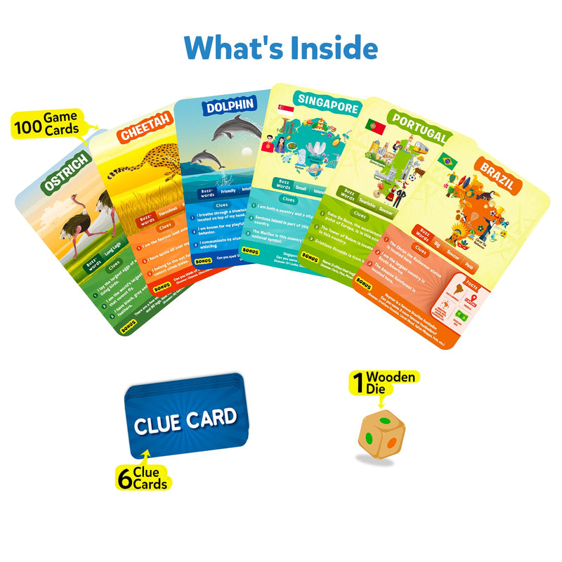 Skillmatics Card Game - Guess in 10 Animals & Countries Combo, Perfect for Boys, Girls, Kids, and Families Who Love Board Games and Educational Toys, Travel Friendly, Gifts for Ages 6, 7, 8, 9