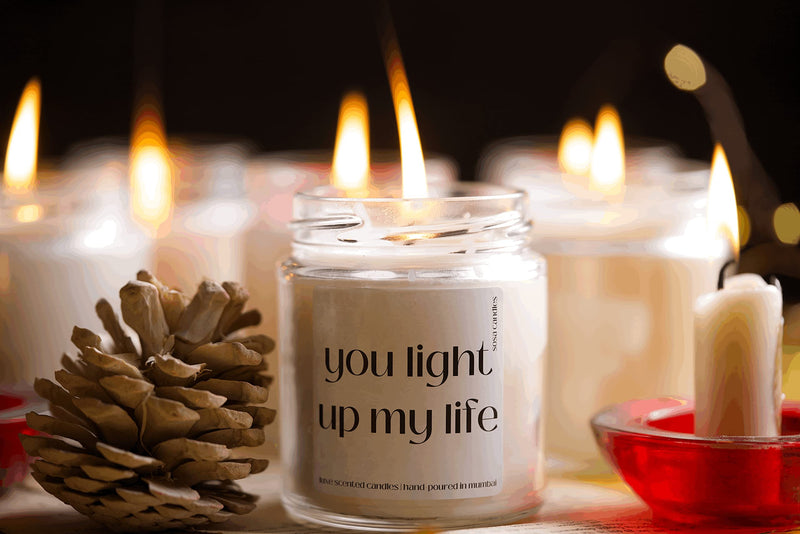 You light up my life - Scented Candles Gift Set | Lifestyle Candles | Scented Candles For Home | Scented Candles For Home Decor | Boyfriend,Girlfriend, Husband and Wife Gifts | Candle Gifts - 1, White