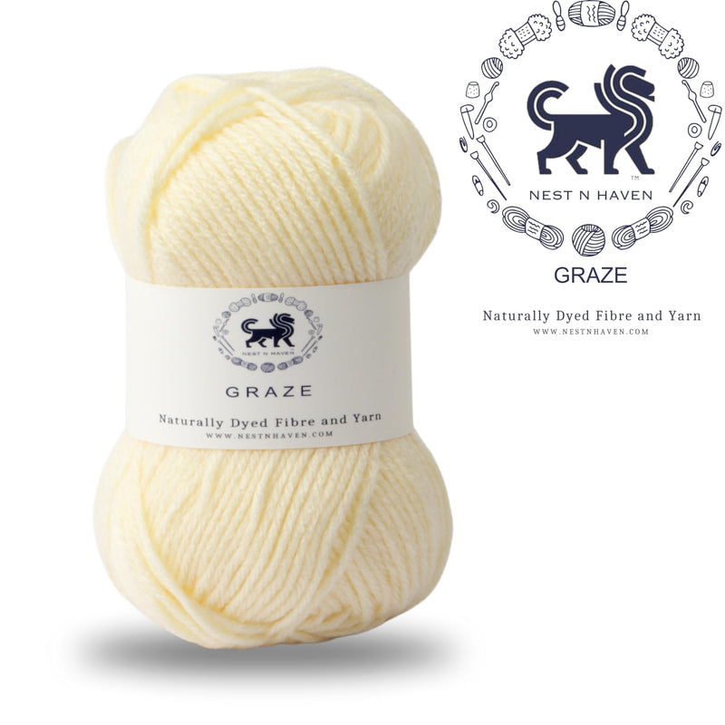 Nestnhaven Acrowools Graze Hand Knitting and Crochet Yarn 200 Grams Pack of 2 Balls - 100gms Each Shade no - NNHG001 (Cream/Off White)