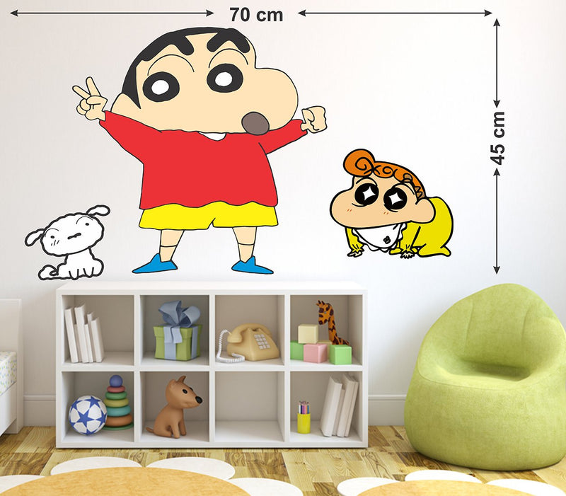 Wallstick Shin Chan with Hima and Sheero wallsticker (Vinyl 70 cm x 45 cm)