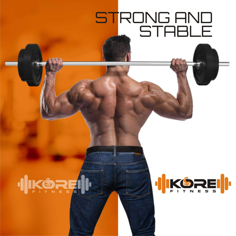 Kore 4 Feet Plain Bar with Two Locks for Weightlifting, Powerlifting and Crossfit