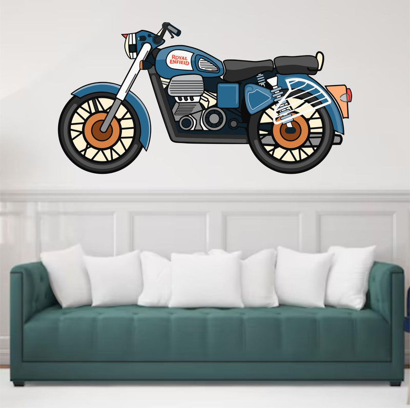 Wall Attraction™ Royal Enfield Bullet Wall Stickers & Murals Size - 40x76cm MD179_S