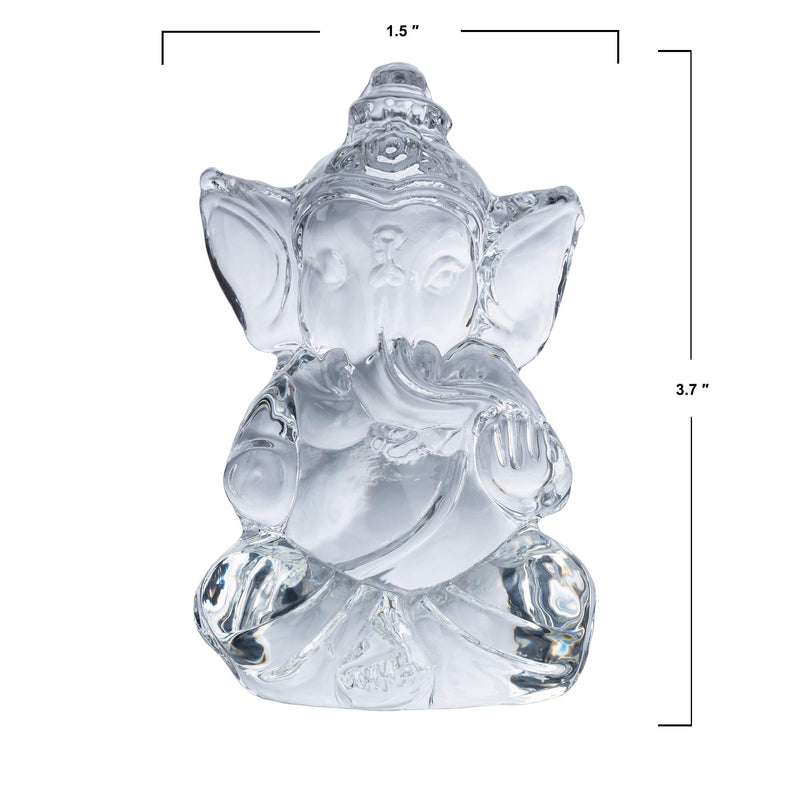 ZenBless Ganesh Hindu Sculpture Crystal Statues for Car Dashboard/Home/Office Decor Ganesh Chaturthi