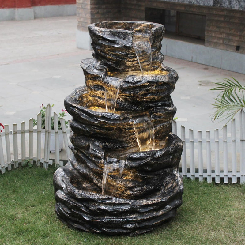 Wonderland 35inch Height Rock Fountain | Made of Fiber |for Outddor and inddor use