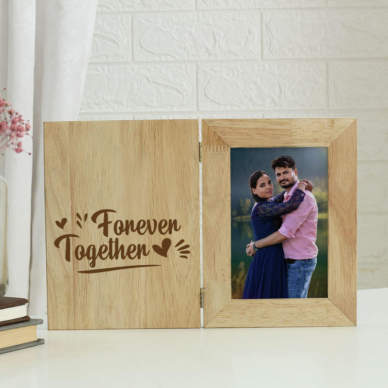 Graphicalmela Wooden folding photo frame, together forever