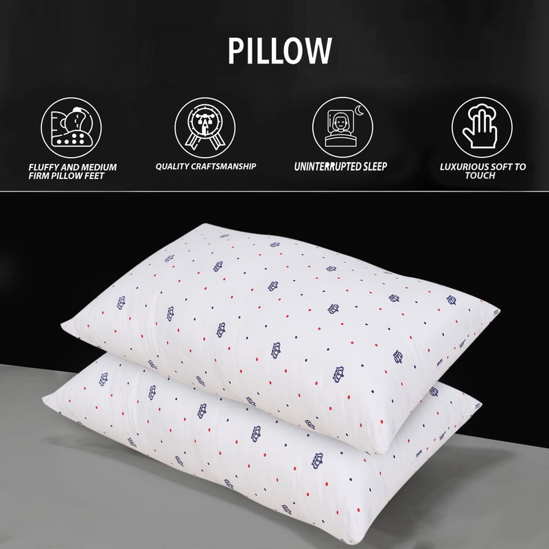 JDX Sleeping Pillow Ultra Soft Microfibre Abstract Sleeping Pillow Pack of 2 (White) | Pillow, Pillows, Takiya, Pillow Set