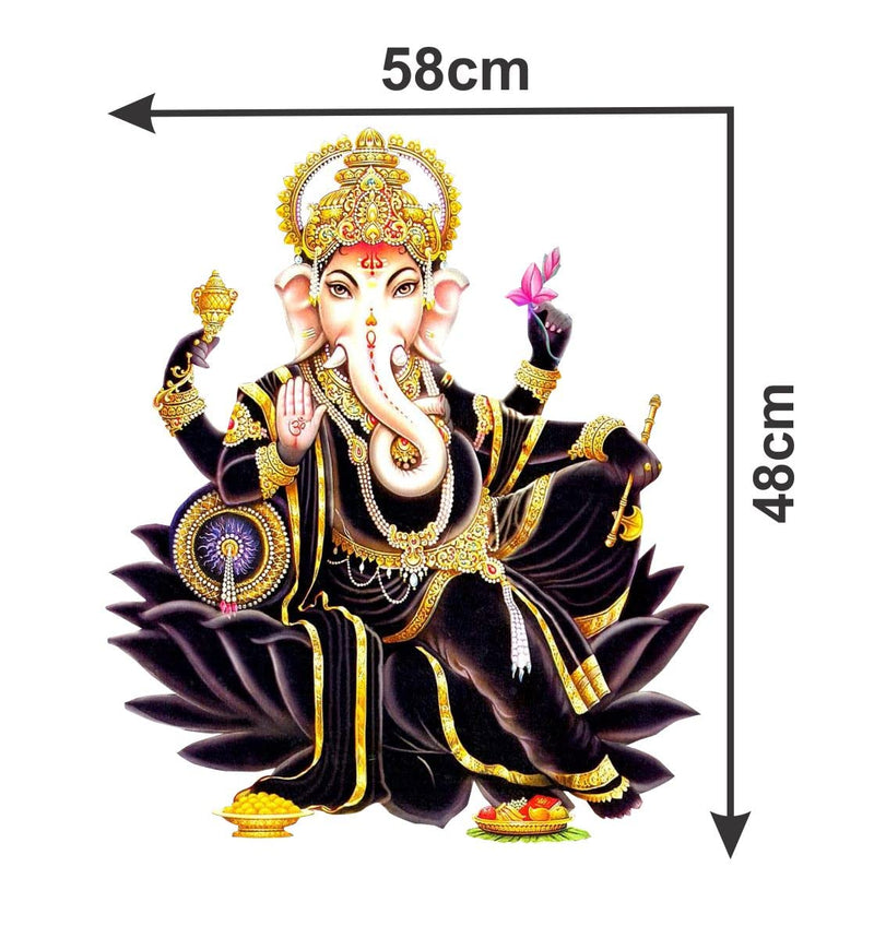 Decor Kraft Black Ganesha ji Wall Sticker & Decal,Size- 58 Cm X 48 Cm,Religious