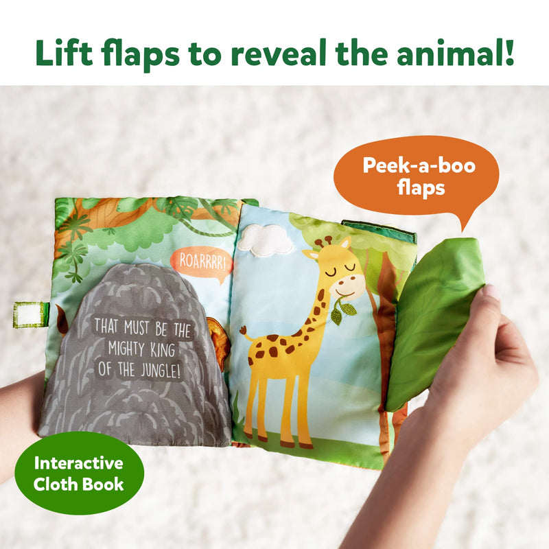 Skillmatics Peek-A-Boo Jungle Book - Soft Cloth Book for Baby, Infant & Toddler Toys, Crinkle Pages for Sensory Play, Gifts for Ages 6 Months and Up