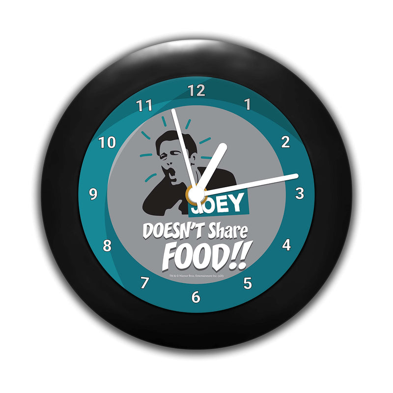 MCSID RAZZ Official Licensed by Warner Bros, USA Friends -TV Series Joey Doesn't Share Food Plastic Desk/Table Clock Set (Multicolour)