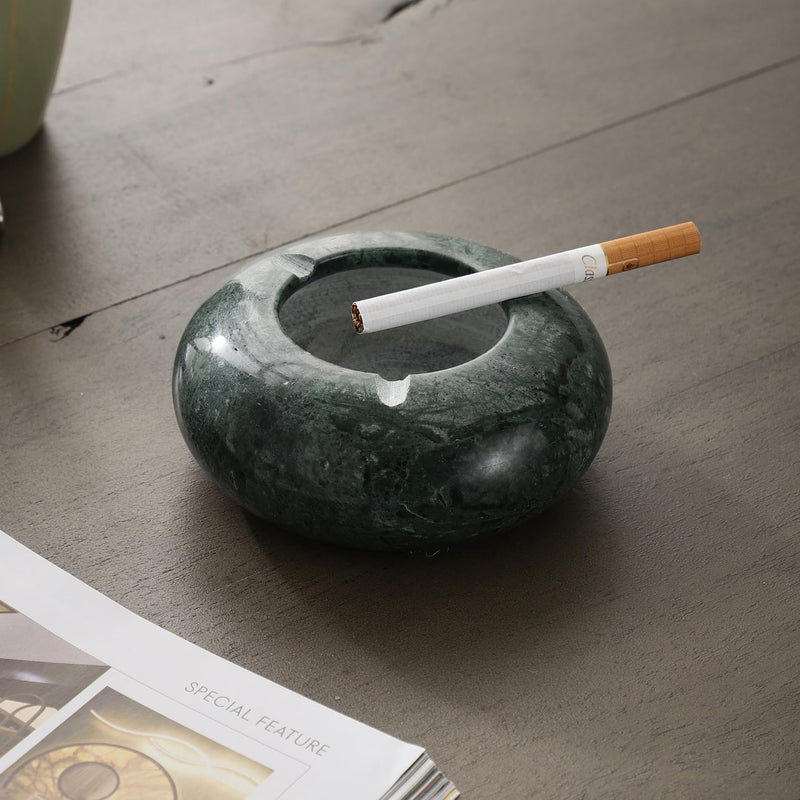 NikkisPride Handmade Marble Elegant Stone Green Ash Tray Decorative Home Decor Piece for Living Room