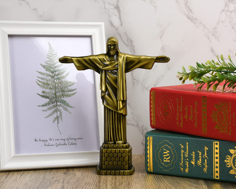 Ace Select DS.Distinctive Style Metallic Statue of Jesus Figurine 7 Inch Christian Statue Model Bronze Jesus Statue for Home Decoration