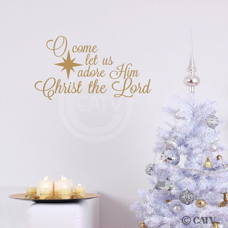 GADGETS WRAP O Come let us Adore Him, Christ The Lord Wall Saying Vinyl Lettering