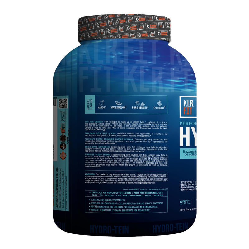 Klr.Fit Hydro-Tein | Whey + Collagen Supplement for Women & Men | Supports Healthy Skin, Hair, Nails, Bone & Joint. (Pure-Berries)