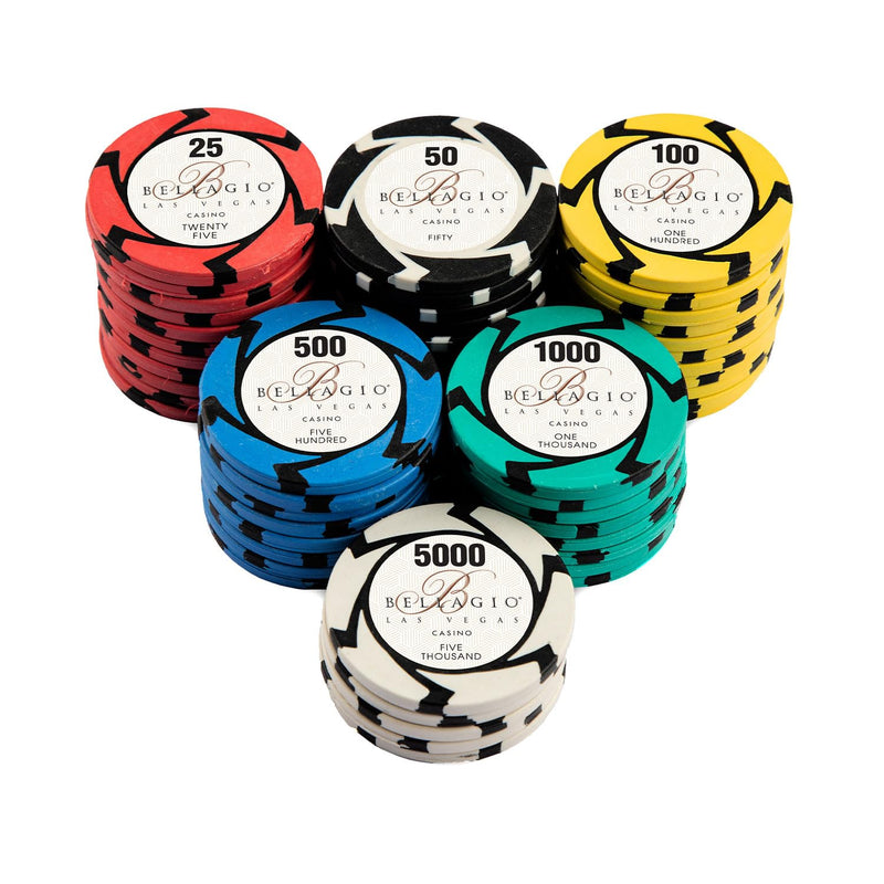 Bellagio Casino Poker Chips Comes with The Set of 300 & 500 Pieces, Clay, 40 MM, 14gms (300 Pcs)