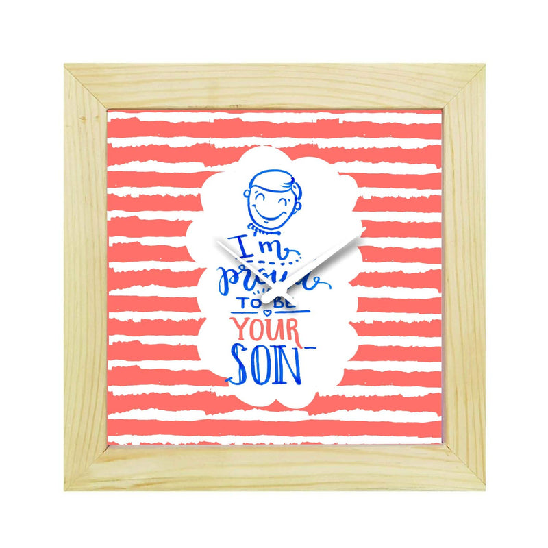 YaYa cafe I m Proud to Be Your Son Desk Clock for Dad - 8x8 inches