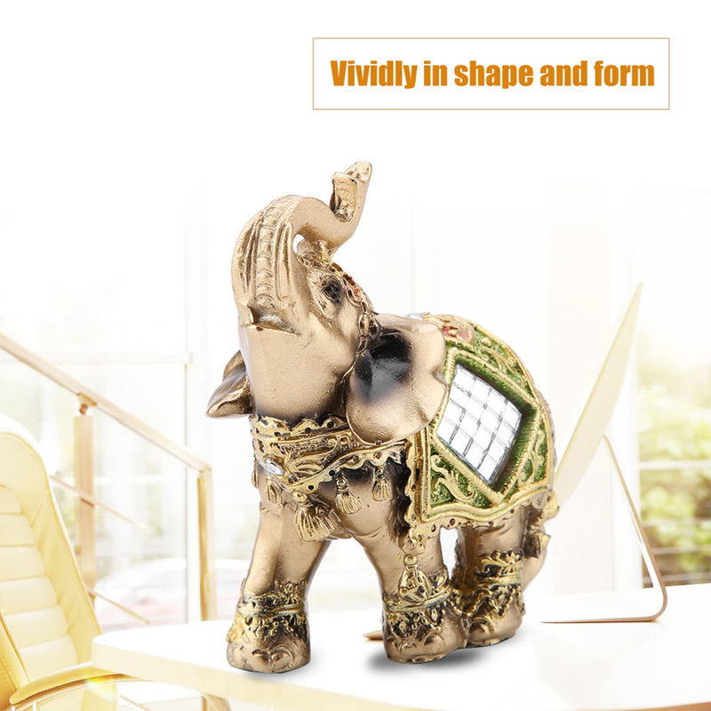 Akozon Elephant Statue Lucky Feng Shui Green Elephant Statue Sculpture Wealth Figurine Gift Home Decoration(S)