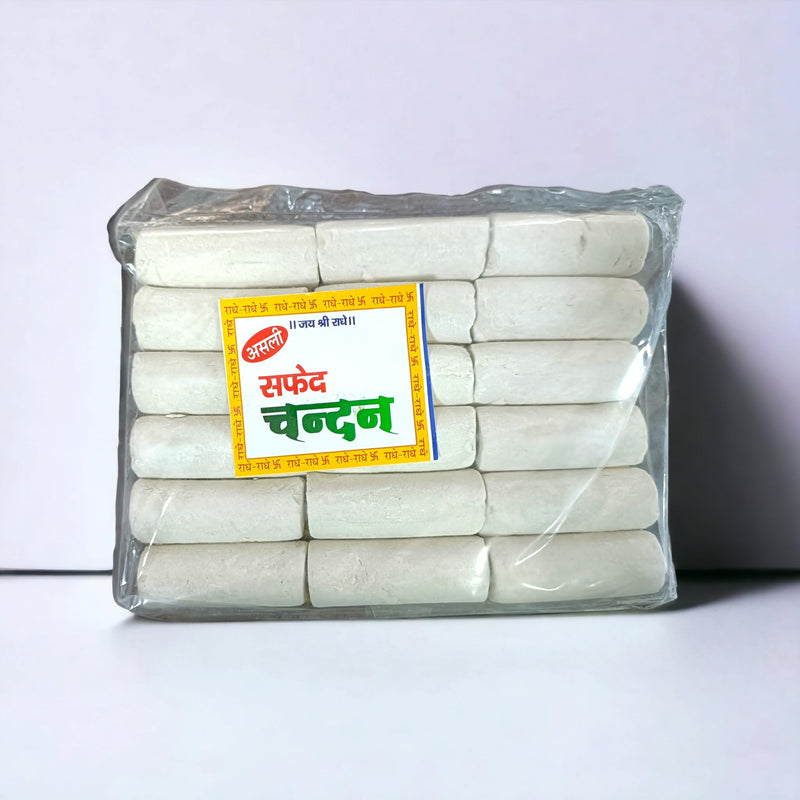 Dev Samagri Pure White Chandan || Natural Safed Tika || Pack of 18 Tilak Stick