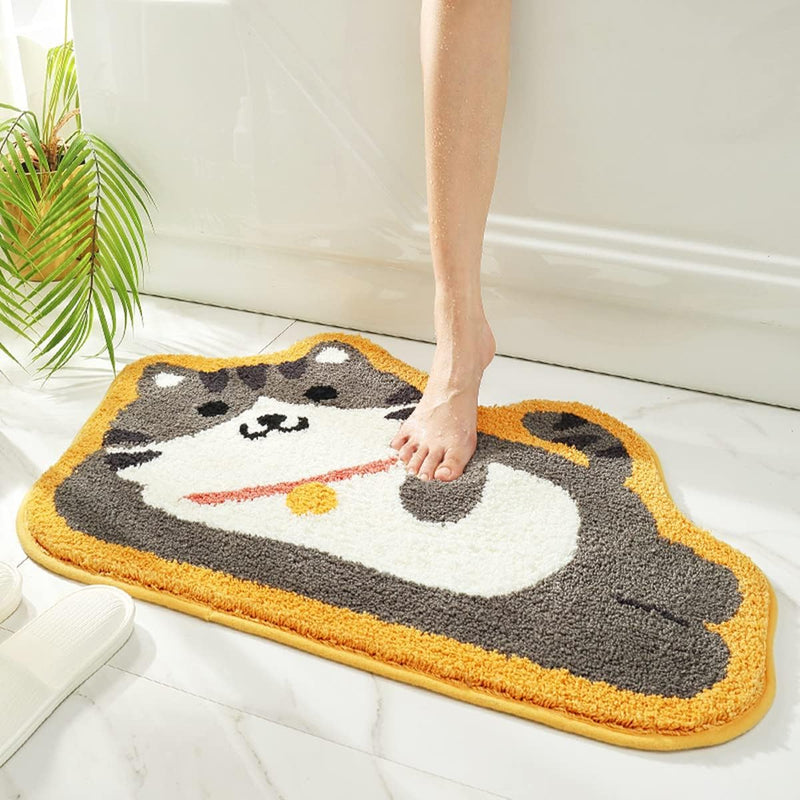 Roseate Kitten Super Soft Anti Skid (40x60 cm) Super Absorbent Mats Microfibre 2000 GSM Door Mats for Home/Bathroom/Bedroom/Kitchen/Floor Mat (Pack of 1)