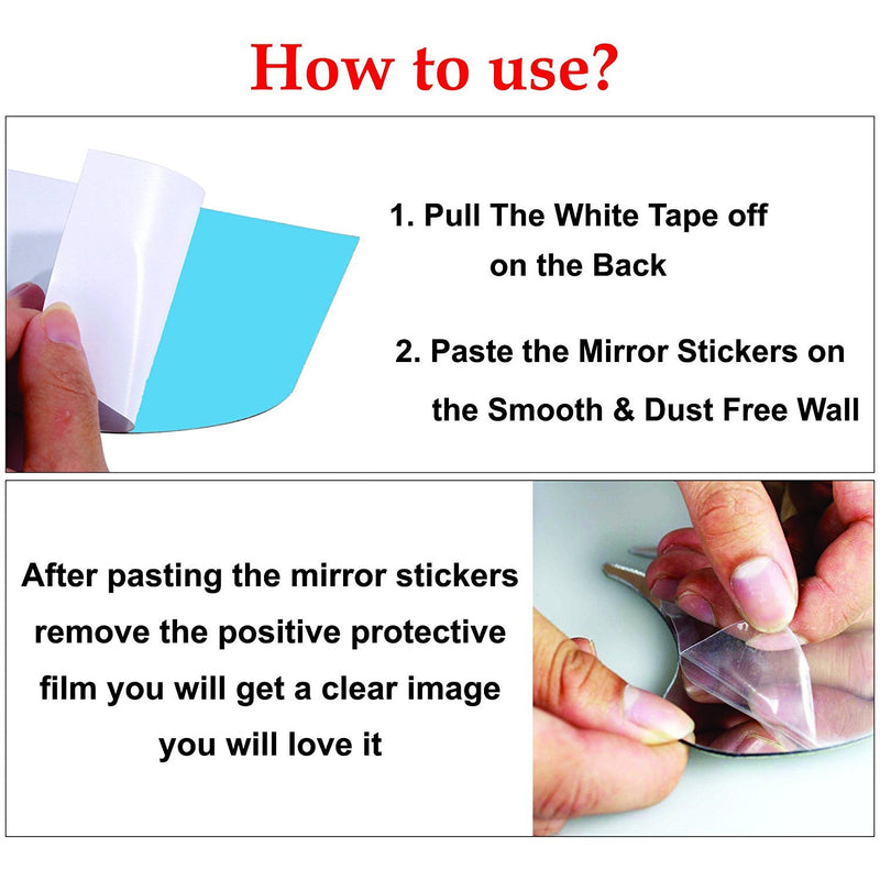 Wall1ders Big squaer 30 Golden 4 inch (Each Piece Size 10 cm) Mirror Stickers for Wall.