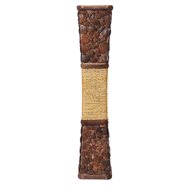 UNIQUE SPANGLERS Floor Wooden Vase with Coconut Shell Chips Wooden Vase (23 inch, Brown) (Large)