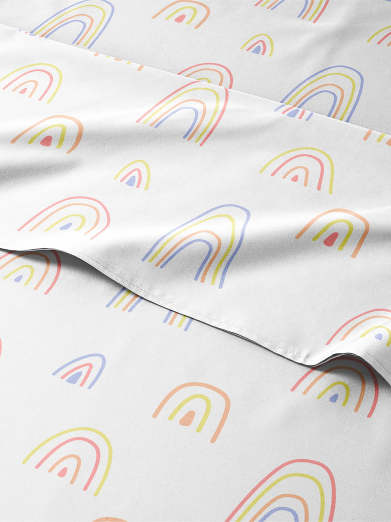 Kids Bedding Bed Sheet Set, Full Size, Rainbows Design