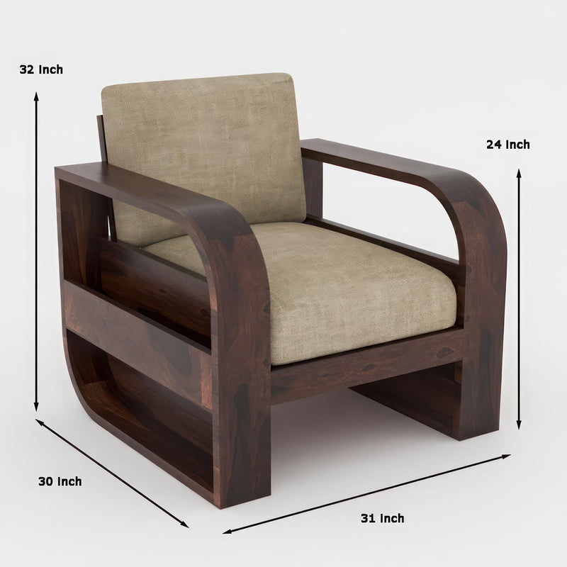 NATRAJ ART & CRAFT Sheesham Wood 5 Seater Sofa Set Without Coffee Table for Living Room | Sofa Set for Living Room Furniture (3+1+1)