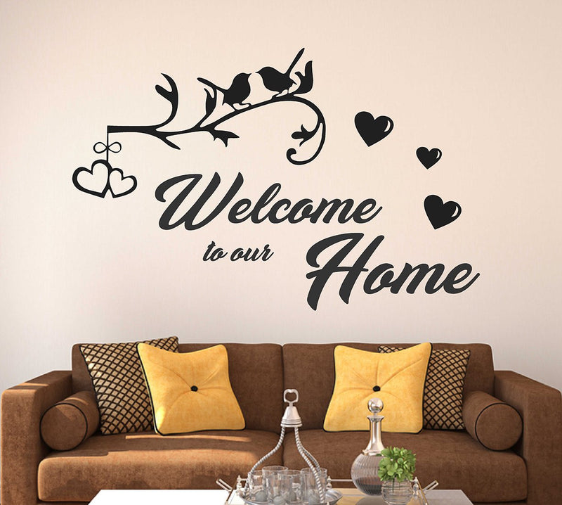 Wallstick 'Welcome to Our Home' Wall Sticker (Vinyl, 49 cm x 4 cm x 4 cm) (57-2877)