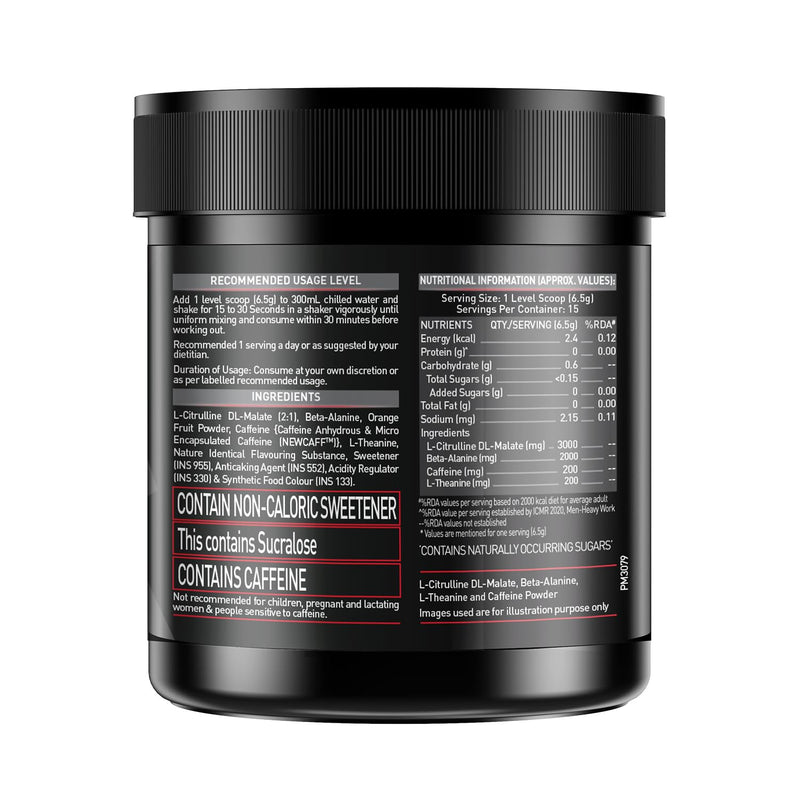 MuscleBlaze Pre Workout 200 Xtreme, 200 mg Caffeine, 200 mg Theanine, 2000 mg Beta Alanine, 3000 mg Citrulline (Berry Bolt, 100 g) & Creatine Monohydrate CreAMP™ with CreAbsorb™ (100 g, Unflavoured)