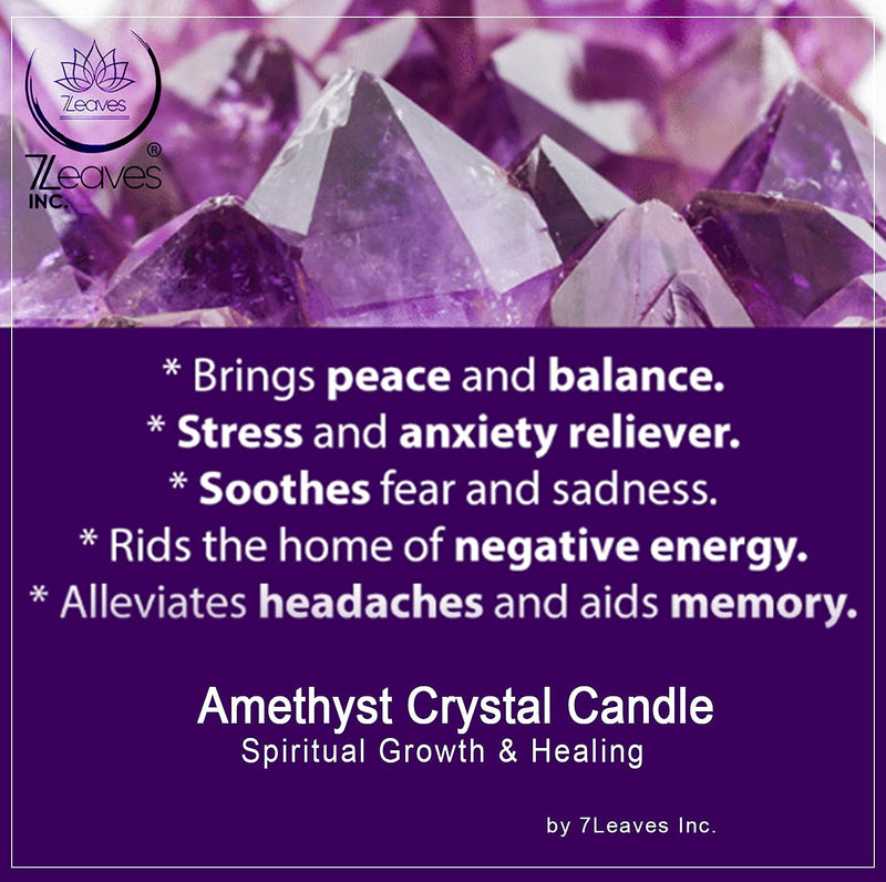 7LEAVES INC Amethyst Crystal Candle