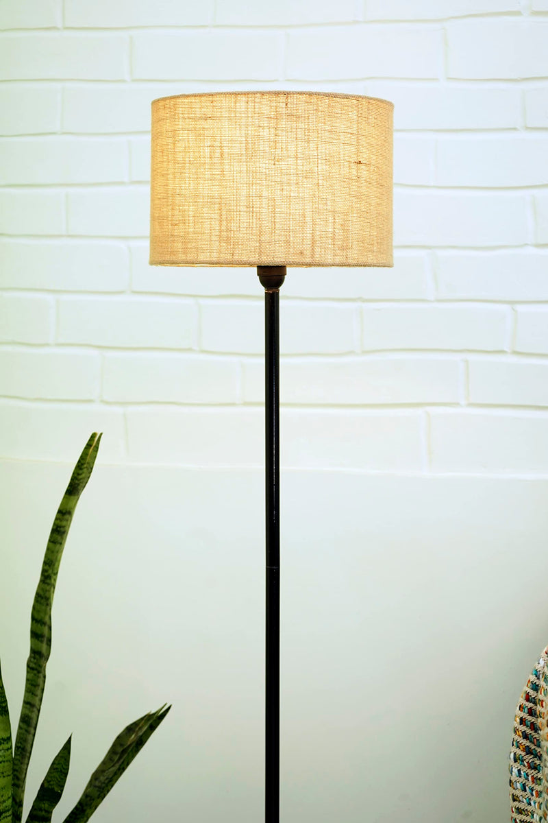 Crosscut Furniture Minimalist Design Floor Lamp All (Jute Shade),LED, Beige