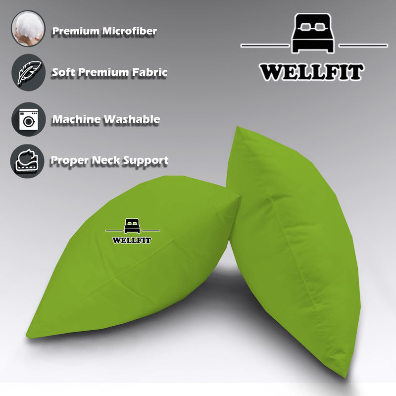 Wellfit Microfiber Pillow Set of 2 16X24 Inches Pillow for Sleeping | [Green]