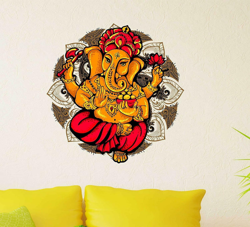 GADGETS WRAP Lord Ganesha Motif Colourful' Wall Sticker