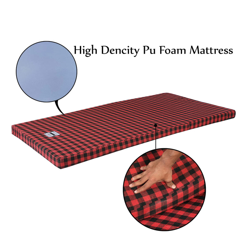 COLOFLY 72x35x3 Inch Pu Foam Single Bed Mattress, Red & Black