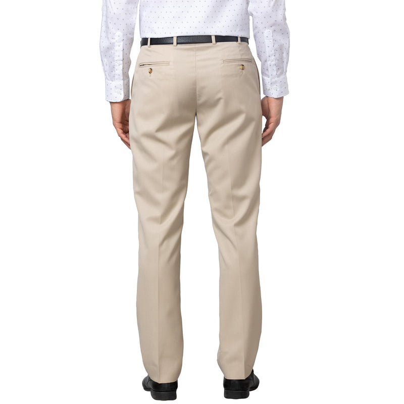 Park Avenue Men's Smart Fit Polyviscose Blend Flat Front Structure Pattern Fawn Formal Trouser (Size: 36)-PMTX07545-F4