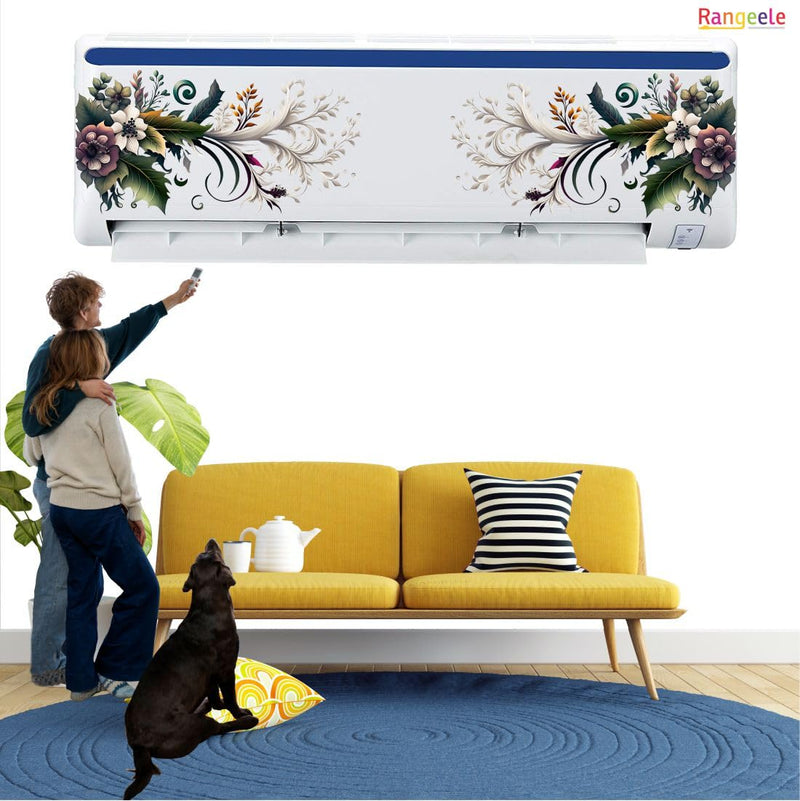 Rangeele ' Nature Colorful Floral '' AC Sticker (96 cm x30 cmx 24 cm)