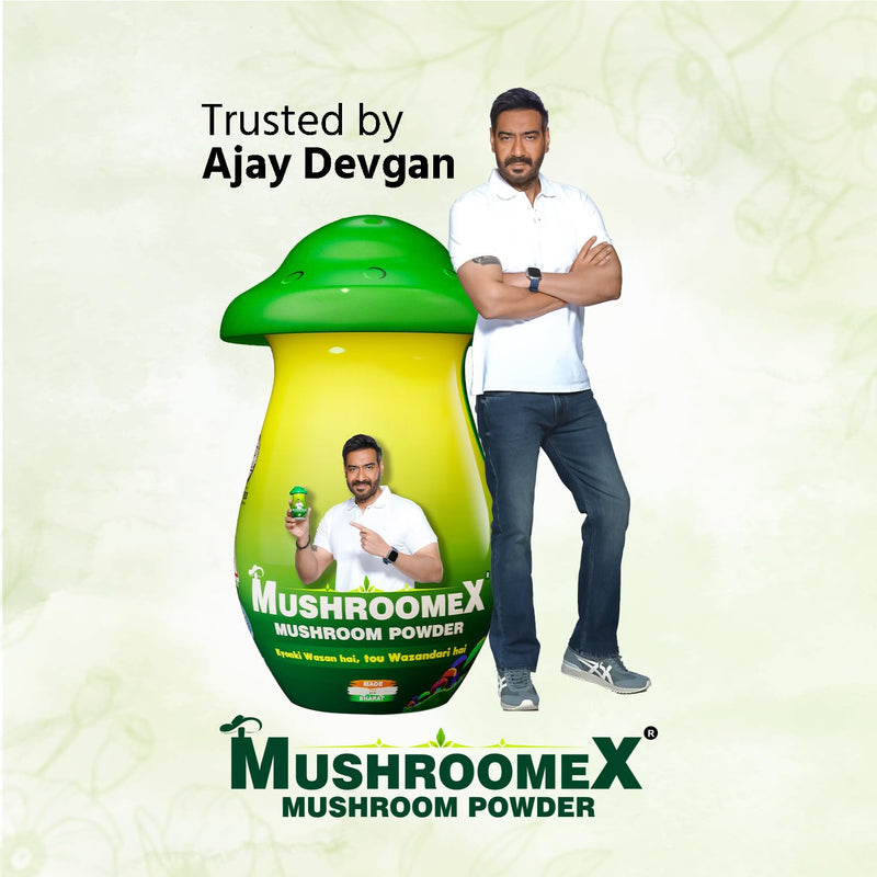 Mushroomex 100 Gram Mushroom Powder Ayurvedic Weight Gainer for Men Women and Adults with Natural Ingredients to Improve Stamina, Appetite and Overall Wellness (Pack of 1)