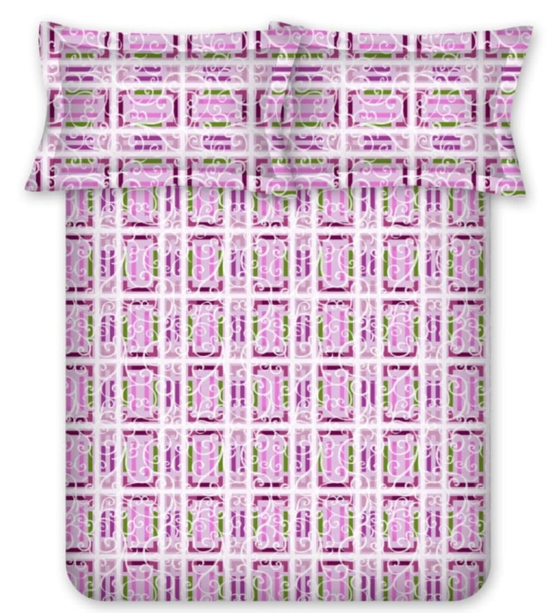 Bombay Dyeing Epigram 120 TC 100% Single Size 150x224CM BEDSHEET with 1 Pillow Covers Size 46X69CM - Epigram 7305-Pink