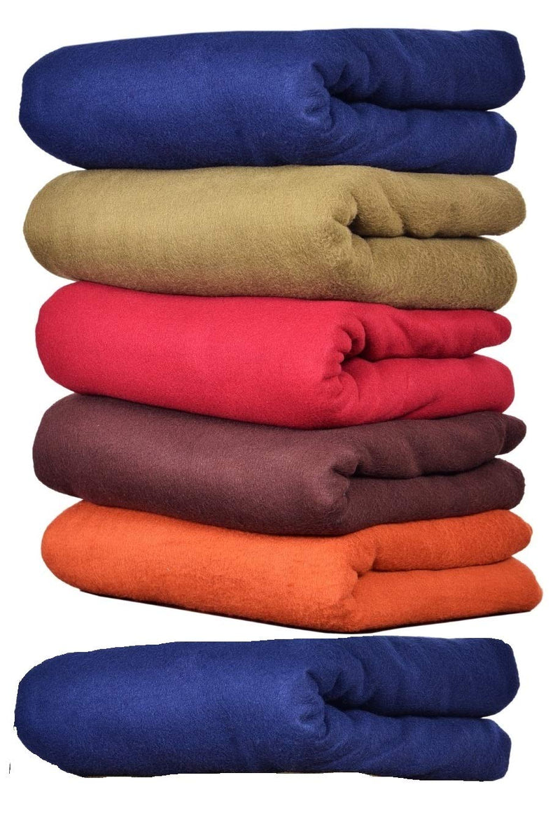 GOYAL'S ® Plain Fleece Double Bed Blanket (Set of 6)