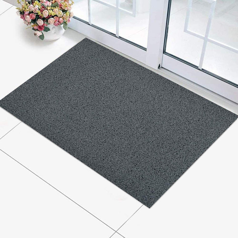 Amazon Brand - Solimo Modern Rubber Anti Slip Door Mat ( Standard , 16"x24'' , Grey)