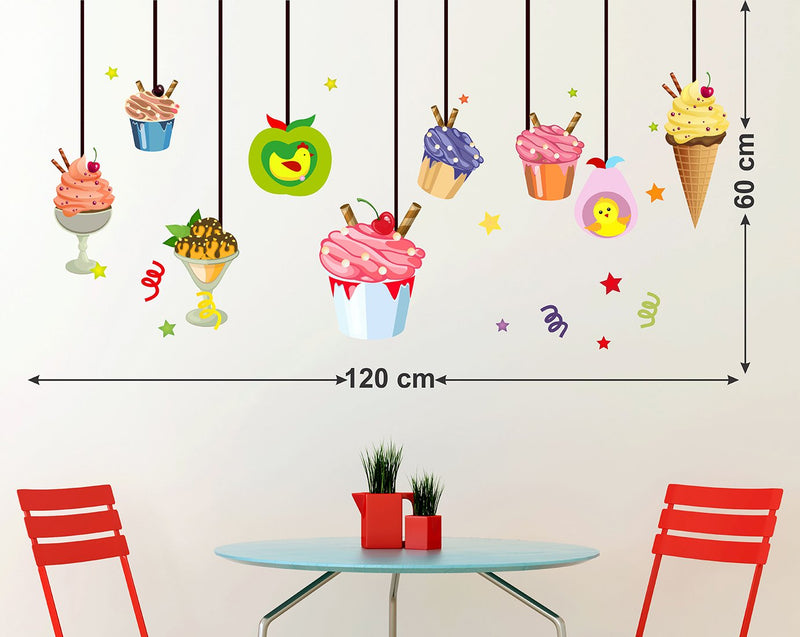 Wallstick Cup Cakes wallstickers (Vinyl 120 cm x 60 cm)