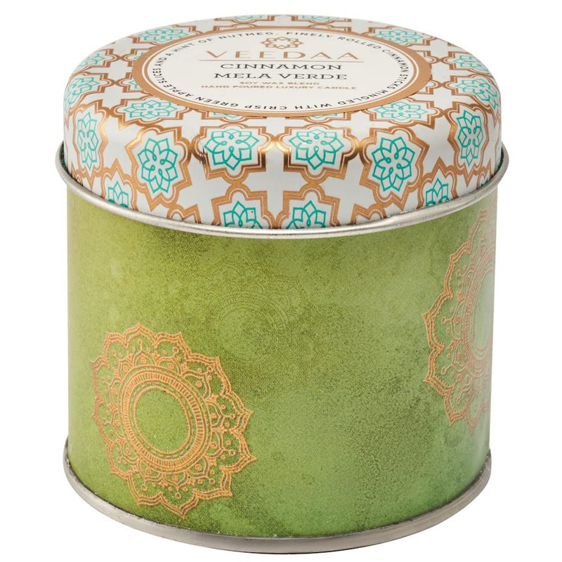 VEEDAA Cinnamon Mela Verde Soy Wax Mason Tin Scented Candle (Burns 25 hours)