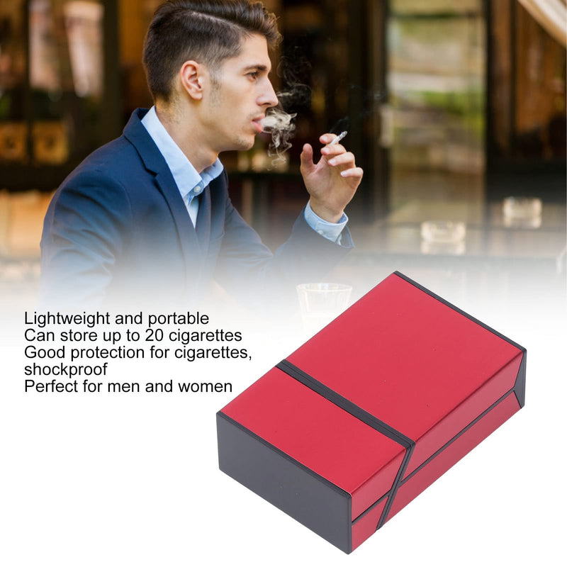 Magnetic Cigarette Case, Cigarette Storage Case Pressure Resistant Flip Cover Design Multipurpose 20 Capacity for Men for Travel (Red)