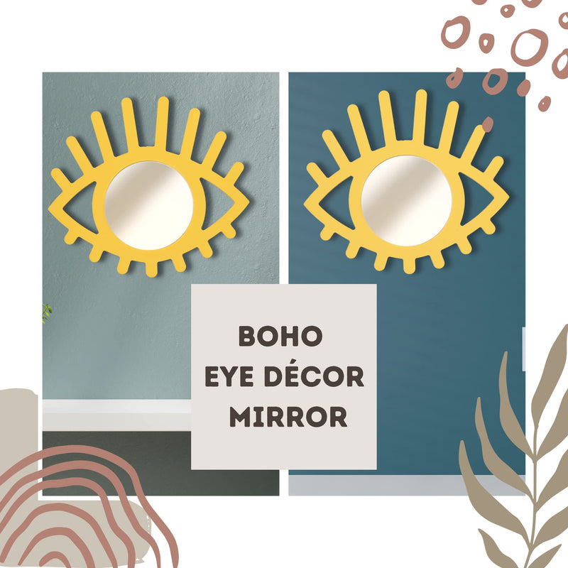 TBE DESIGNS Wall Decor Eye Mirror (Sunshine Yellow)