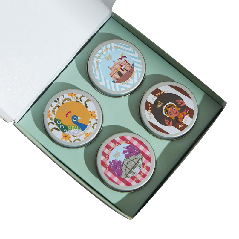 Cities of India Tin Candles Gift Box | Set of 4