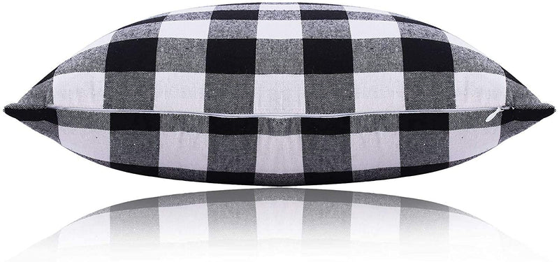 H B MSALA (DEVICE) Black and White Checkered Microfiber 16 X 25 Inch Size Soft Plush Cushy Pillow (Pack of 01)